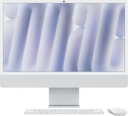Apple iMac de 24" con pantalla Retina 4.5K, chip M4, CPU de 10 núcleos / GPU de 10 núcleos, 24 GB de RAM, SSD de 512 GB, color plata.