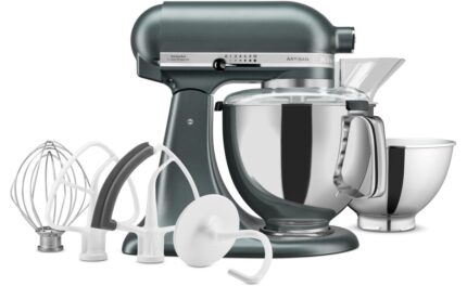 Batidora KitchenAid 5KSM175PSEJP Juniper, 4,8 L, bol con asa + bol de 3 L, batidor flexible y tapa.