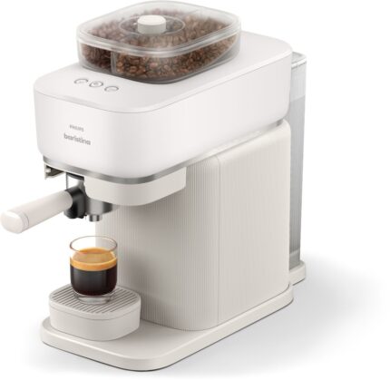 Cafetera espresso PHILIPS Baristina BAR320/00, automática, con depósito de agua de doble compartimento, color blanco.